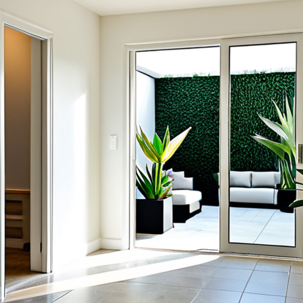 자연광을 활용한 출입구 디자인 아이디어 - Modern Glass Entryway**
"A bright and welcoming modern entryway featuring a tempered glass door wit...