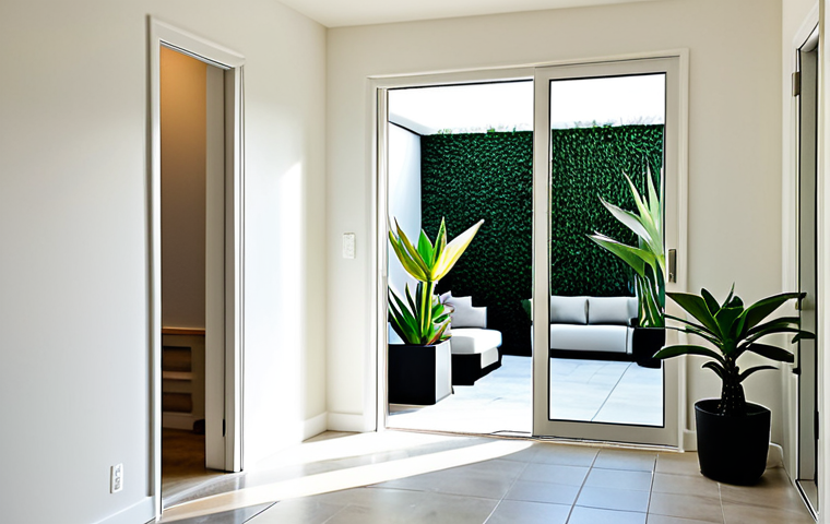 자연광을 활용한 출입구 디자인 아이디어 - Modern Glass Entryway**

"A bright and welcoming modern entryway featuring a tempered glass door wit...
